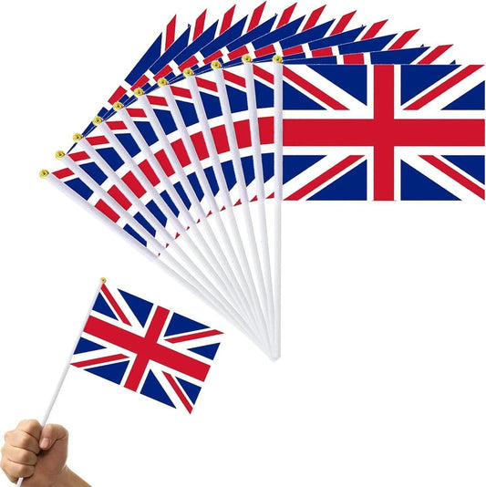 Union Jack Hand Flags GB VE Day Celebration Royal Events Street Party Decor 50PC