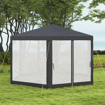 Dark Grey Hexagonal Metal Netting Gazebo Patio Out- door Canopy Party Marquee