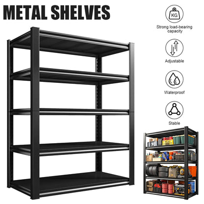 5 Tier Boltless Garage Storage Shelving Steel Racking Galvanised 198x100x50cm UK