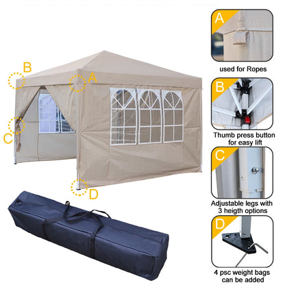 2.5x2.5m Pop Up Gazebo Marquee Outdoor Garden Party Tent Canopy with 4 Sides