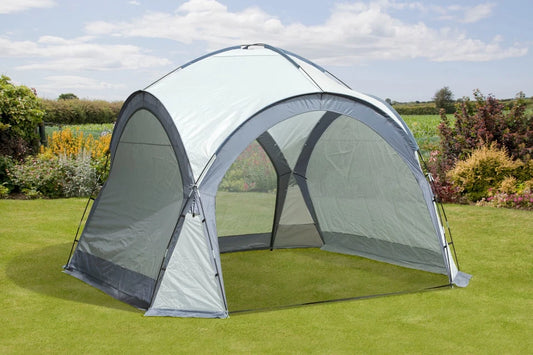 3.5x3.5m Garden Gazebo Dome Shelter Party Tent 4 Mesh Walls 2 Sun Shade Walls
