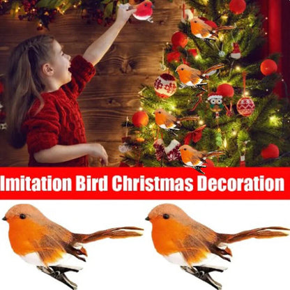 6/12x Clip On Christmas Robins Cute Festive Xmas Tree Bird Decoration Ornament
