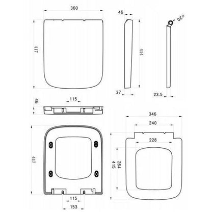 500mm Bathroom Toilet Soft Close Seat Back To Wall Cistern Furniture Unit White