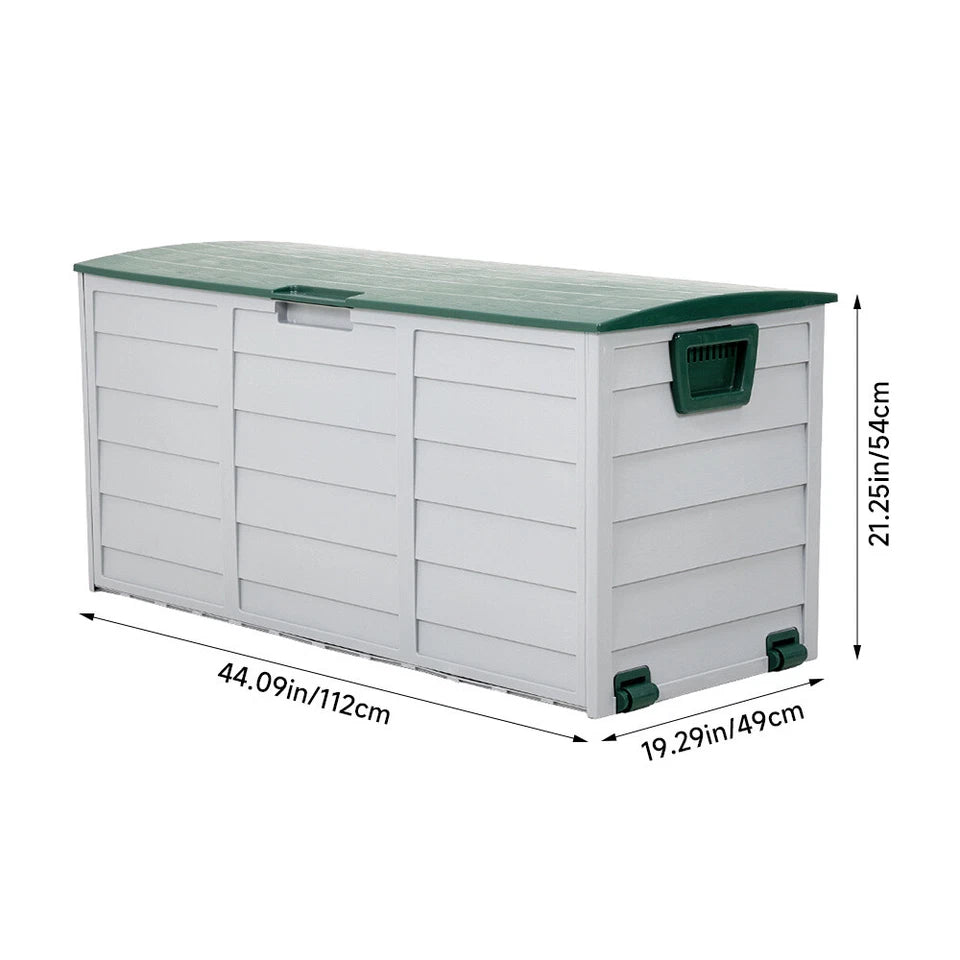 LARGE PLASTIC GARDEN STORAGE BOX OUTDOOR WATERPROOF DECK CONTAINER