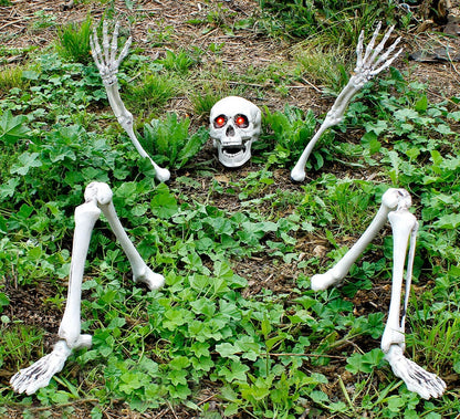 Ground Breaking Skeleton Prop Halloween Party Garden Decoration Bones