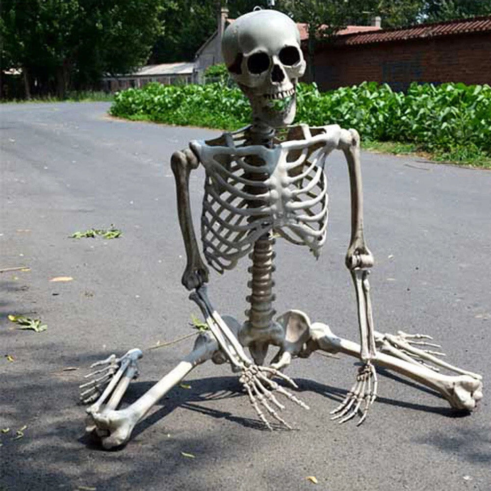 160CM Hanging Full Life Size Human Skeleton Model Halloween Party Prop Bar Decor