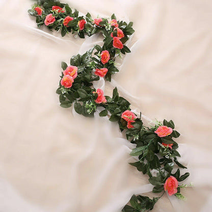 2.5m Artificial Flower Silk Rose Leaf Garland Vine Ivy Home Wedding Garden