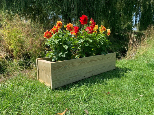 Long Garden Wooden Planter Trough Veg Wood Flower Boxes READY MADE