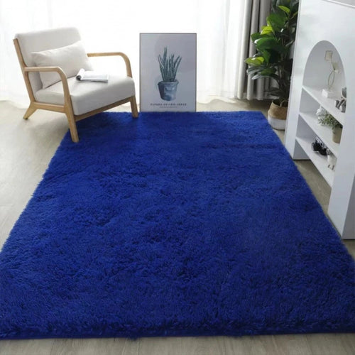 160x200cm Royal Blue Fluffy Shaggy Area Rugs