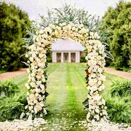 LARGE 2.4M HEAVY DUTY METAL GARDEN ARCH STRONG ROSE CLIMBING PLANTS SUPPORT