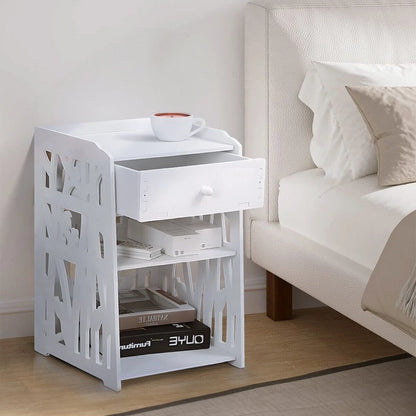 Bedside Table With White Drawer Cabinet