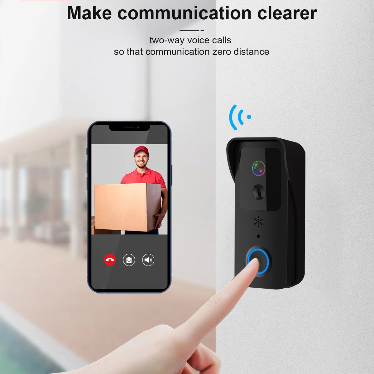 Wireless Smart WiFi Doorbell Video HD Camera Security Two-way Intercom Door Bell