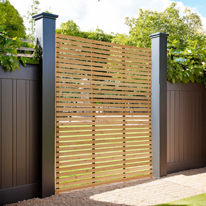 6ft Contemporary Slatted Rough Sawn Treated Fence Panel