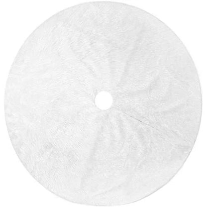 White Faux Fur Christmas Tree Skirt Base Xmas Floor Mat Ornaments Decoration UK
