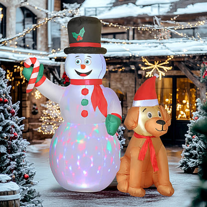 6FT Christmas Inflatables Snowman & Dog for Indoor Outdoor Decor