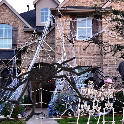 2M Big Spider+5M Web Set Halloween Haunted House Prop Indoor Outdoor Home Decor