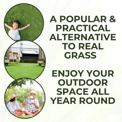 30mm Realistic Artificial Grass Natural Look Lawn Turf