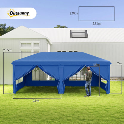3x6m Garden Heavy Duty Pop Up Gazebo Marquee Party Tent Wedding Canopy New