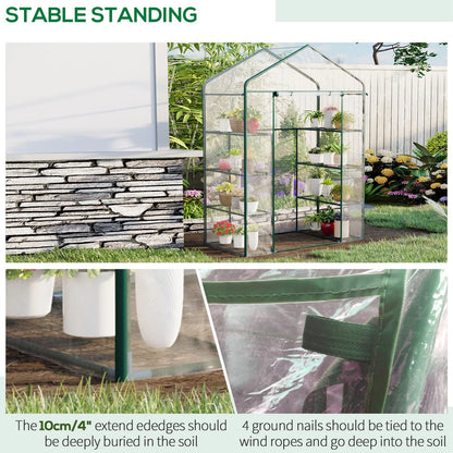 Walk In Greenhouse Grow House Plants Protector Reinforced PVC Cover 4 Shelves