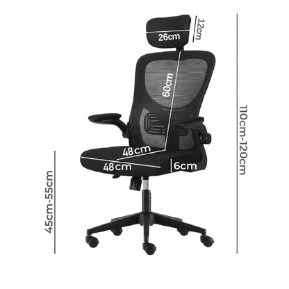 Mesh Office Chair with Adjustable Headrest, Ergonomic Swivel Computer Chair