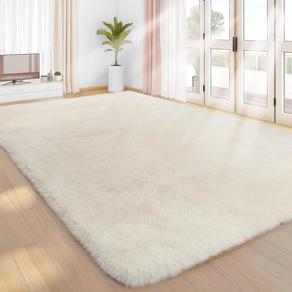 Fluffy Rugs Large Shaggy Rug Bedroom Living Room Anti Slip Soft Carpet
