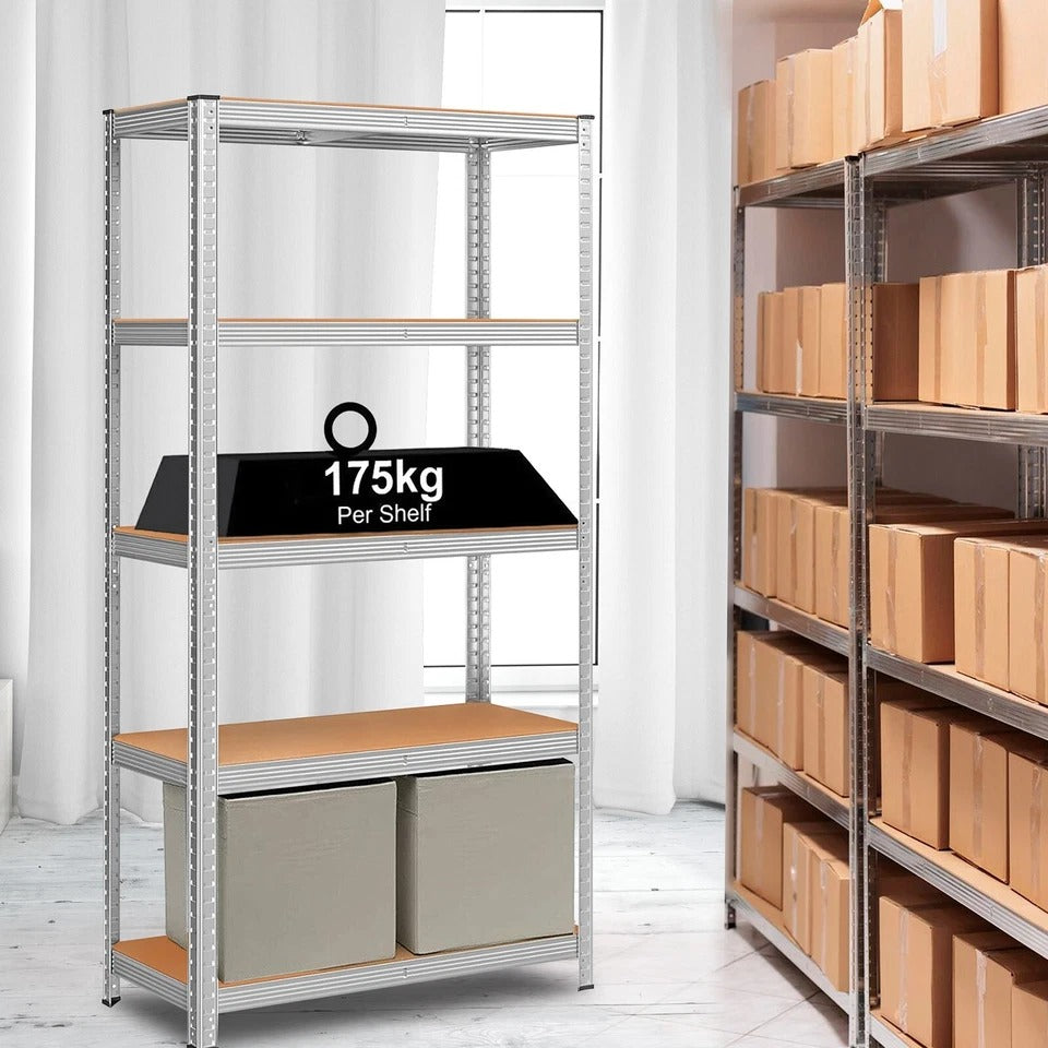 5 Tier Racking Shelf Heavy Duty Garage Shelving Storage Shelves Unit, 3 sizes