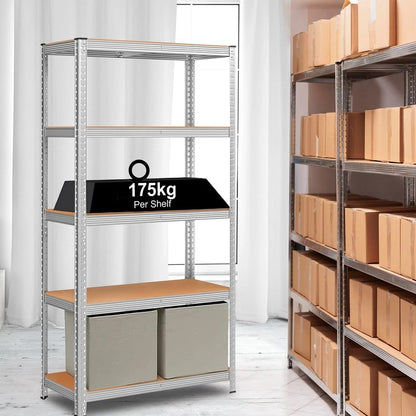 5 Tier Racking Shelf Heavy Duty Garage Shelving Storage Shelves Unit, 3 sizes