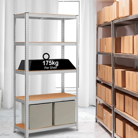 5 Tier Racking Shelf Heavy Duty Garage Shelving Storage Shelves Unit, 3 sizes