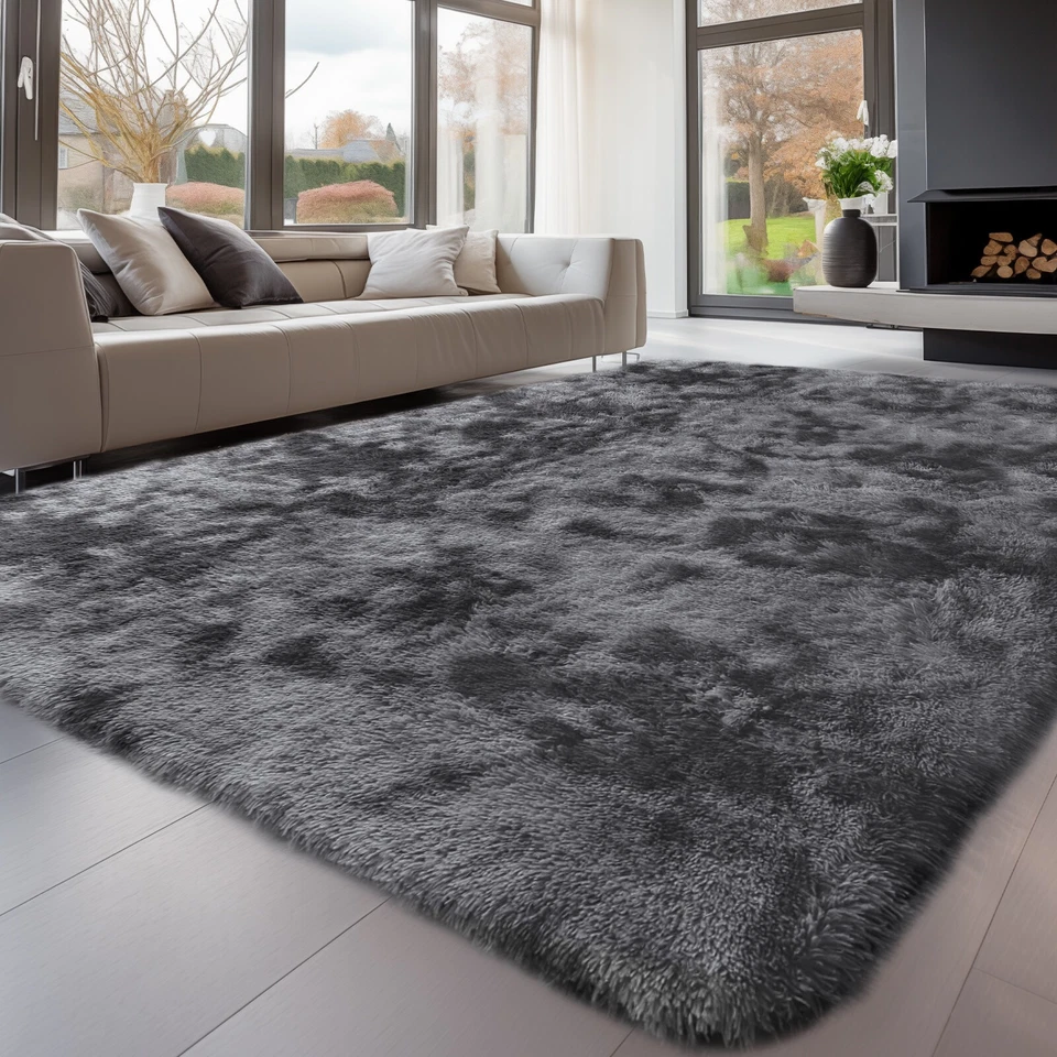 Fluffy Rugs Large Shaggy Rug Bedroom Living Room Anti Slip Soft Carpet